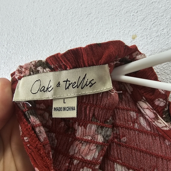 Floral Puff-Sleeve Midi Dress Womens L size - Picture 10 of 10